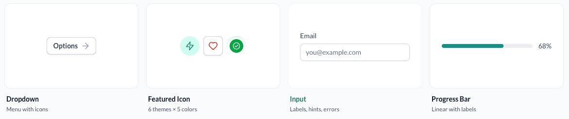 Archetype UI components row 3