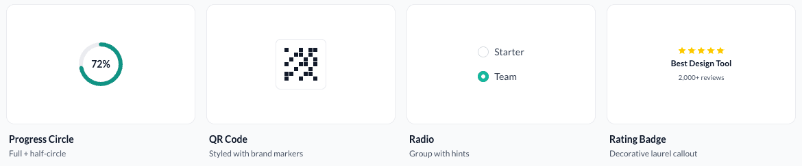 Archetype UI components row 4